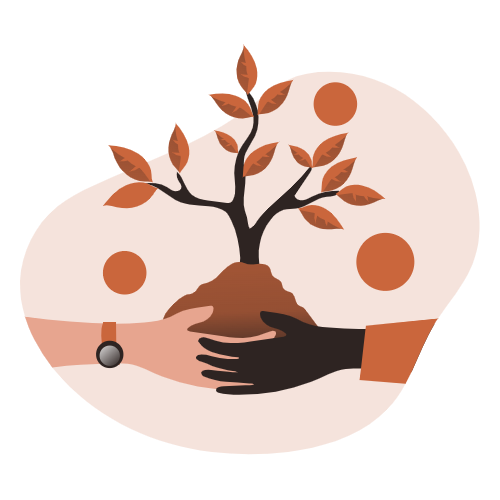 hands holding together a tree that symbolizes collective effort 