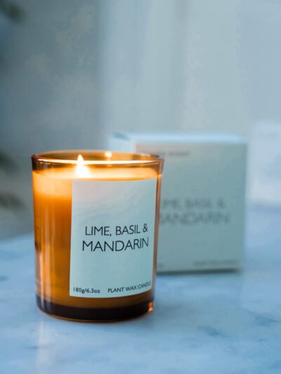 Lime, basil & mandarin scented candle