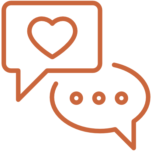 heart and communication bubbles